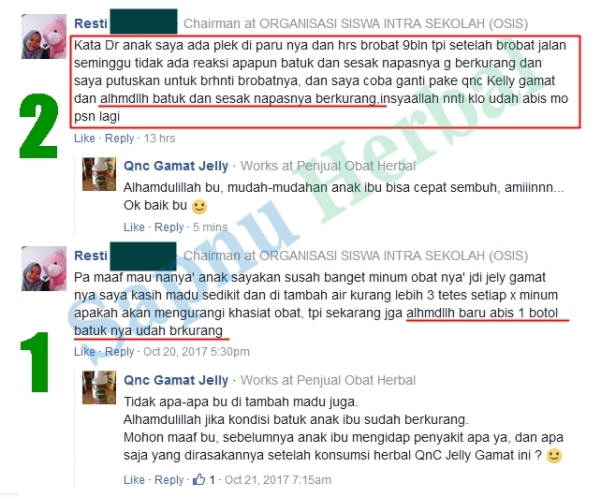 Testimoni QnC Jelly Gamat Flek Paru-Paru Pada Anak